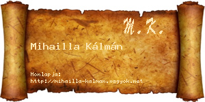 Mihailla Kálmán névjegykártya